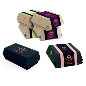 Caja de hamburguesas personalizada caja de hamburguesas de papel tamaños <span class=keywords><strong>McDonalds</strong></span> caja de hamburguesas impresa personalizada restaurante para llevar comida rápida embalaje de papel - Product Image 3