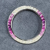 Lunette de montre de luxe en moissanite à taille étagée arc-en-ciel, avec un éclat éblouissant, pièce de rechange haut de gamme personnalisée