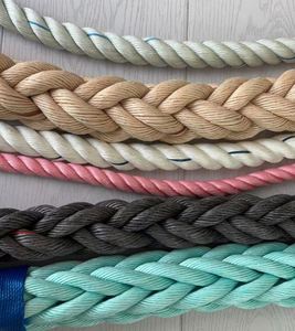 Blue Yellow White Color 8mm 12mm 24mm 28mm 32mm Braid 3/8/12 Strand HDPE Rope for Towing Line Marine Boat Ship <b>Yacht</b> - Product Image 2