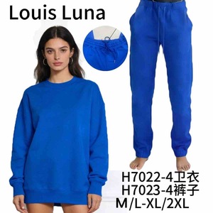 Pantalones Deportivos HDJ para Mujer, Azul Rey, Corte Holgado, Largos, con Cordón Ajustable, Bolsillos Laterales, Ropa Casual de Otoño, 100% Algodón - Product Image 3