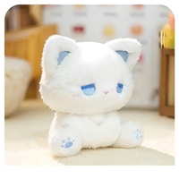 Peluche longue et super douce de 15 cm (6 pouces) en coton PP, motif chaton mignon, avec logo personnalisé, pour le soulagement du stress, pour machine à griffes/distributeur automatique