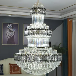 European Custom Artistic Pear Type Home Decoration Ceiling Luxury Pendant Lamps Large Vintage Crystal Chandelier