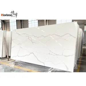 2024 Horizon 18-30 Mm White Quartz Stone Slab 1600*2700mm Artificial Quartz Stone Black Marble Look Artificial Quartz Stone