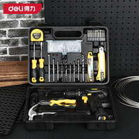 Ensemble d'outils de perçage au lithium Deli DL1028L, 28 pièces, outils de réparation et d'entretien de voitures avec cliquet