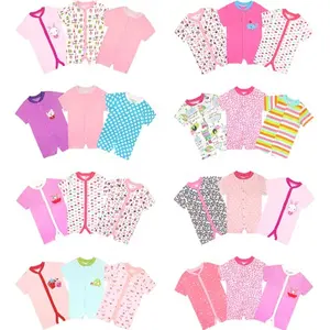 Random Cartoon Patroon Baby Jongens Meisjes Romper Bodysuit Zomer Korte Mouwen Puur Katoen 2 Stuks In Een Pakket Baby Outdoor Kleding