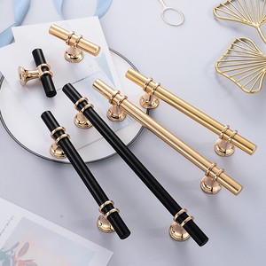 Modern Minimalist Solid Gold Cabinet <b>Door</b> Handles 1M <b>Black</b> Nordic Style For Kitchen Wardrobes Drawers - Product Image 5