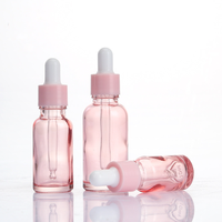 Flacon de mélange cosmétique 10 ml, flacon compte-gouttes en verre rose pêche 20 ml pour huile essentielle, flacon vide pour liquide essentiel