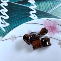 Bouchons d'oreilles en pierre d'obsidienne d'acajou, 10 pièces, Tunnels et extenseur d'oreilles, en forme de goutte d'eau, jauge de Piercing
