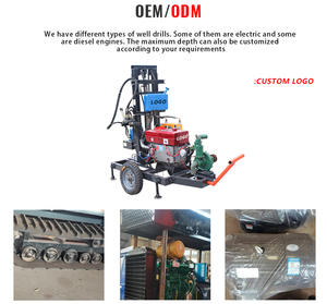 水井用小型掘削リグ産業用油圧水井深さディーゼルエンジンポータブル100m 200m - Product Image 2
