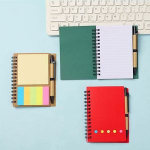 Carnet à spirale en papier kraft multifonction moderne personnalisé avec autocollants et notes adhésives détachables pour étudiants - Product Image 4