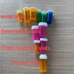 Frascos de Plástico para Pastillas de 6DR, 8DR y 13DR con Tapas a Prueba de Niños, Frascos de Medicamentos con Protección Infantil, Envases Transparentes de Color Ámbar - Product Image 5