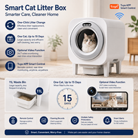Litière automatique intelligente pour chat, grande capacité 70L, contrôle par application, système d'air frais, désodorisation UV, toilette sécurisée pour chat - Meilleures ventes
