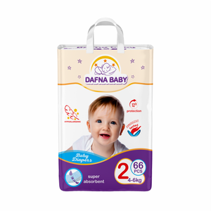 Pañales de Entrenamiento Dafna para Recién Nacidos, Mega Pack de 66, Talla 2, con Alta Absorción, Cinta Mágica, Muestras Gratis, Venta al por Mayor - Product Image 1