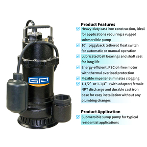 مضخة مياه مغمورة للخدمة الشاقة ذات محرك خالي من الزيت من PSC مضخات مياه حوض من الحديد الزهر - Product Image 2