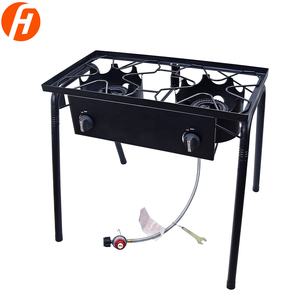 Stufa a Gas propano da esterno a doppio bruciatore con gambe regolabili per cucinare attrezzi da campeggio - Product Image 2