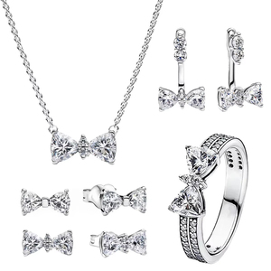 <span class=keywords><strong>Set</strong></span> Parure <span class=keywords><strong>Argento</strong></span> Sterling 925 con Zircone Scintillante Anello a Cuore Fiocco Colorato Orecchini e Collana Originale Gioielli di Lusso da Donna Idea Regalo - Product Image 4