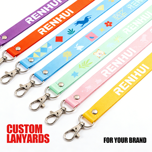 Personalized Polyester Promotional Lanyard with Hook Neck Straps Keychain for Mobile Phone ID Card & Badge Holder
