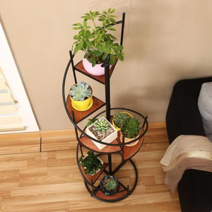 <span class=keywords><strong>Escalera</strong></span> de Caracol de Hierro Forjado, Soporte para Plantas de Piso, Soporte para Flores de Varias Capas - Product Image 2