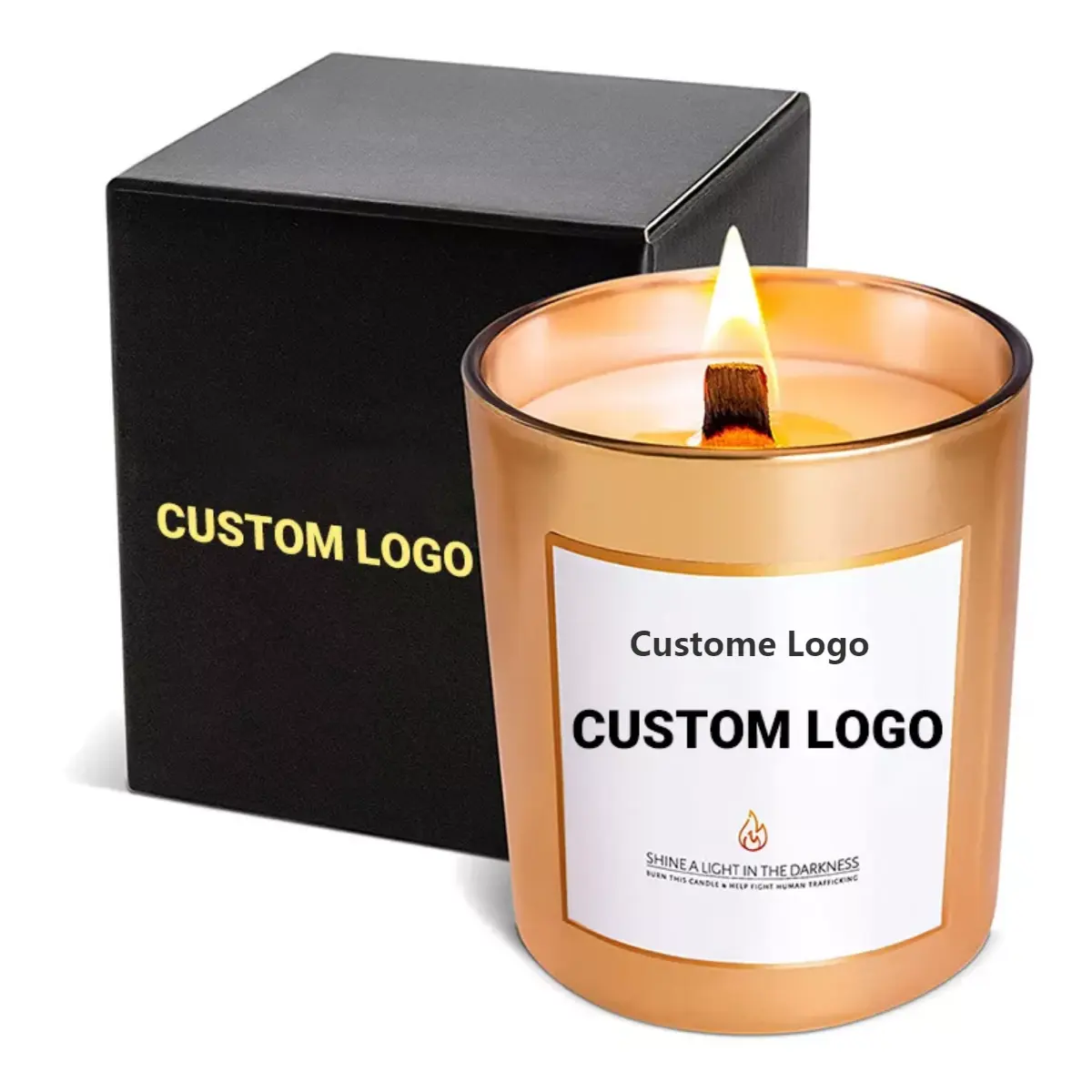 Candele alla moda di alta qualità di lusso con etichetta personalizzata con scatola di barattoli candele profumate di cera di soia per candela regalo di san valentino di compleanno