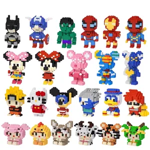 Harga pabrik Diy set blok bangunan karakter kartun Mini untuk hadiah anak-anak mainan Puzzle figur Jigsaw edukasi bata