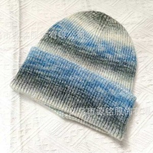 Gorro de lana con degradado de colores para otoño e invierno, gorro de punto cálido para deportes al aire libre, para parejas jóvenes y de mediana edad - Product Image 4