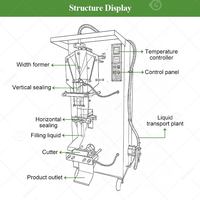 Machine de remplissage et de scellage automatique de sachets liquides haute précision pour l'emballage de boissons et d'aliments, fonction film/sacs, contrôlée par PLC