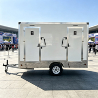 Remolque de Baño Móvil de Lujo con Panel Sándwich Aislado, Diseño Moderno, a Prueba de Olores, con Drenaje para Uso en Exteriores, Parques Municipales y Calles