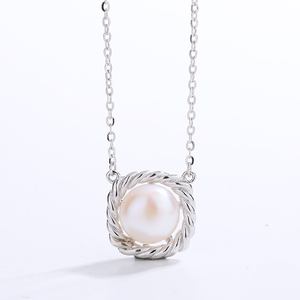Collar de Perlas de Agua Dulce de Plata S925, Colgante de Barra Lisa Simple, Joyería Minimalista, Regalo para Mujer - Product Image 4