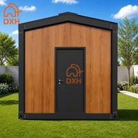 Casa Modular Prefabricada DXH |   Casa Contenedor Multiusos Lista para Habitar con Estructura de Acero Negro y Techo a Dos Aguas