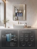 Miroir de salle de bain intelligent avec télévision intégrée, éclairage LED, 600x800mm, personnalisable pour hôtel, 2 Go de RAM, fabriqué en usine
