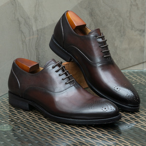 Chaussures décontractées pour hommes professionnels, en cuir véritable fait main, à bout pointu, respirantes, antidérapantes, à lacets, pour le bureau. - Product Image 3