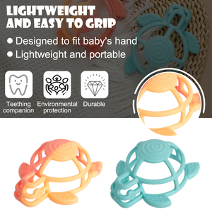 Mordedores de silicona para bebés recién nacidos sin BPA, juguetes de dentición masticables sensoriales con forma de <span class=keywords><strong>tortuga</strong></span>, <span class=keywords><strong>mordedor</strong></span> de silicona suave para bebés para niños pequeños - Product Image 6