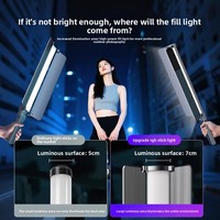 Luces de Video RGB, Luz de Relleno para Fotografía, Portátil, con Soporte, Clasificación IP65, Regulable, 220V, para Grabación en Exteriores, Vlogging, Nocturna