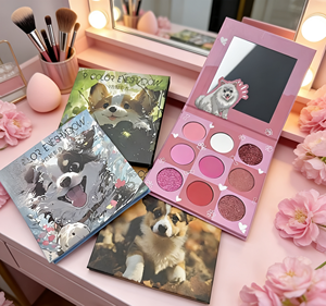 Palette <span class=keywords><strong>de</strong></span> fards à paupières imperméables 9 couleurs satinées et chatoyantes sur le thème des animaux – Haute pigmentation, format voyage pour les amateurs <span class=keywords><strong>de</strong></span> maquillage, adaptée aux carnations foncées et claires - Product Image 1