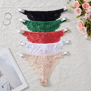 Biancheria intima Sexy Sexy Sexy da donna con lettera d'amore in Nylon Spandex mutandine da donna nero Transparentes biancheria intima - Product Image 4