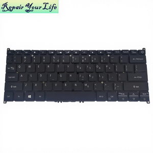 US AR Ru HB Ti KR backlit คีย์บอร์ดแล็ปท็อปสำหรับ ACER SF514-52 <span class=keywords><strong>Sf314</strong></span>-<span class=keywords><strong>42</strong></span> Swift 3 <span class=keywords><strong>Sf314</strong></span>-57แป้นพิมพ์ <span class=keywords><strong>Sf314</strong></span>-59-51m4 N19H4สีดำใหม่ - Product Image 1