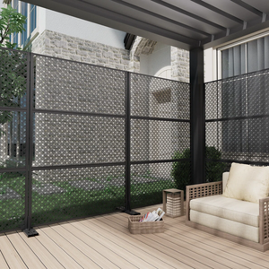 Paravent décoratif extérieur personnalisé en métal, motif treillis, résistant aux intempéries, pour patio, balcon et jardin - Product Image 2