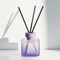 Frosted Square runde Ecke Glas diffusor flasche 200ml Kapazität Schraub verschluss für Home Room Aroma Diffusion