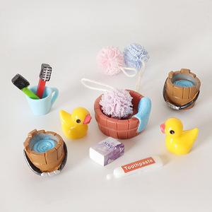 Miniature de scène de maison de poupée simulée, modèle de seau, ornement DIY, accessoires miniatures pour bain, brosses à dents, <span class=keywords><strong>dentifrice</strong></span> - Product Image 4