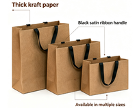 Sac de shopping en papier d'art imprimé sur mesure de luxe avec poignées en ruban pour vêtements et chaussures