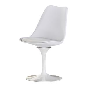 Modern New Design Swivel White Kitchen Restaurant Furniture Plastic <b>Tulip</b> <b>Chairs</b> Dining <b>Chair</b> with Cushion Seat - Product Image 1