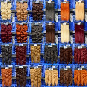 ספק צרורות תוספות שיער וייטנאמי בורמזי מתולתל צבעוני בהתאמה אישית, ג'ינג'י שחור חום בלונד אדום, צרורות תוספות שיער אנושי - Product Image 6