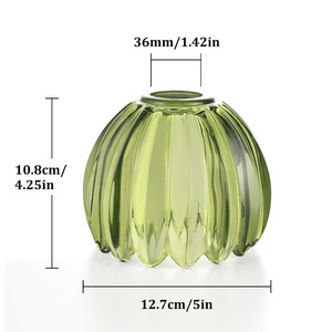 Abat-jour en verre vert rond fait à la main, style transitionnel, installation facile - Product Image 2
