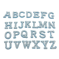 Patchs de lettres en strass avec perles blanches auto-adhésives personnalisées 4.5cm petit feutre brodé en forme de coeur avec résine pour le bricolage