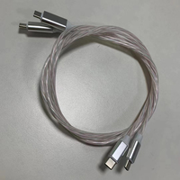 Kabel pengisi daya USB Tipe C PD 20W, kabel USB Tipe C USB-C bercahaya isi daya cepat, kabel Data ponsel