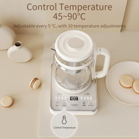 Bouilloire électrique sans fil en verre de haute qualité avec contrôle de la température et chauffe-eau, bouilloire électrique portable pour faire bouillir l'eau