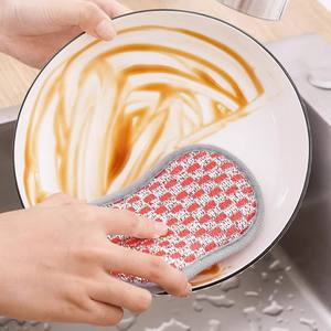 Éponge de nettoyage double face HomeKitchens, brosse à fil anti-adhésive, pratique, en bambou, pour nettoyer les ustensiles - Product Image 4