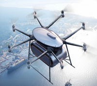 Nouvel aéronef électrique à décollage et atterrissage verticaux (EVTOL) à 2 places pour passagers, multicoptère, taxi aérien, UAM, ville