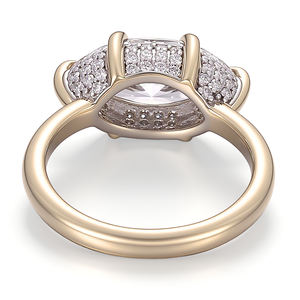 Provence jewelry real <b>solid</b> 18k gold ring IGI certification Super shiny 1.5carat lab diamond ring Western girl engagement ring - Product Image 2