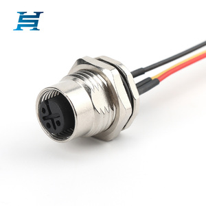 Đầu nối hàng không loại Hàn M12 công nghiệp 2-17 chân-IP67 ổ cắm bảng điều khiển nam/nữ không thấm nước với dây hàn trước - Product Image 1